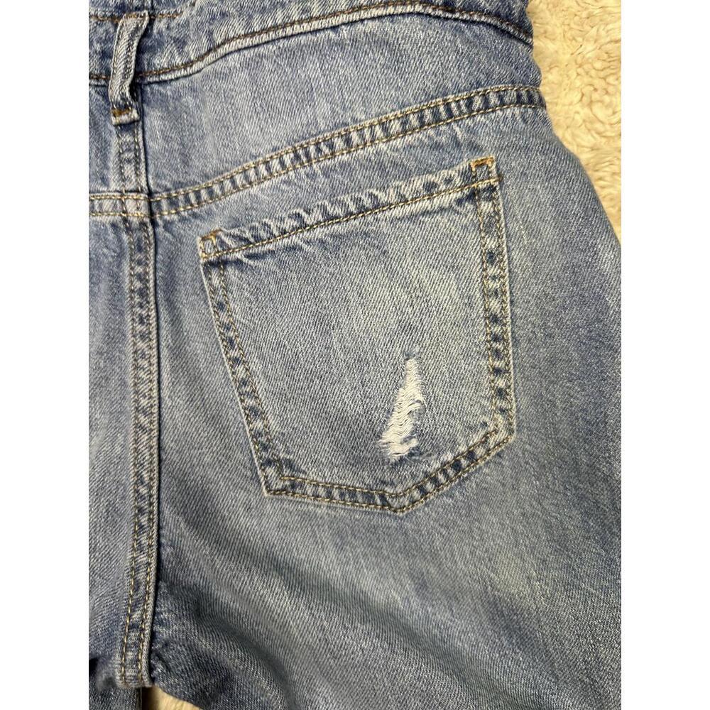GAP Kids distressed denim cuffed short overalls/shortalls Size Large (10-11) - Picture 3 of 11